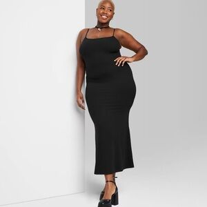 Ribbed Maxi Slip Dress